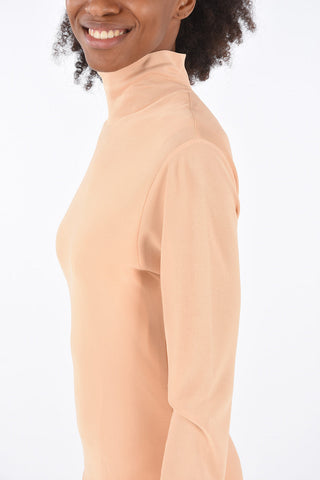Long Sleeve Turtle-Neck Floor Dress