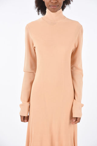 Long Sleeve Turtle-Neck Floor Dress