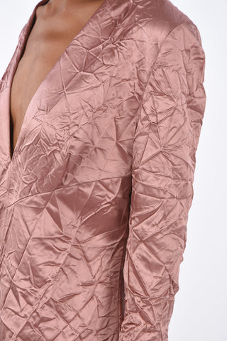 Creased Silk Longline Dress