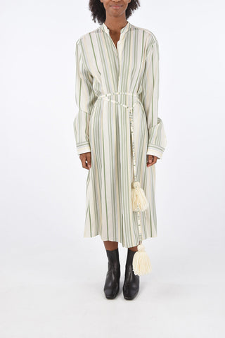 Striped Shirt Dress PYJAMAS with Tassels