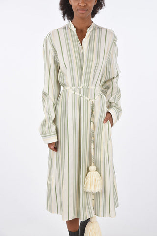 Striped Shirt Dress PYJAMAS with Tassels