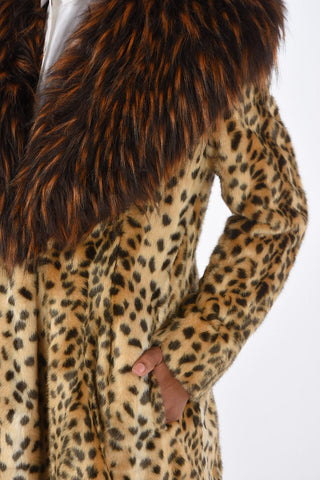 Spotted Faux-Fur RUMBA Jetted Pocket Coat