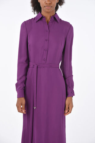 Belted Long Sleeve Shirtdress