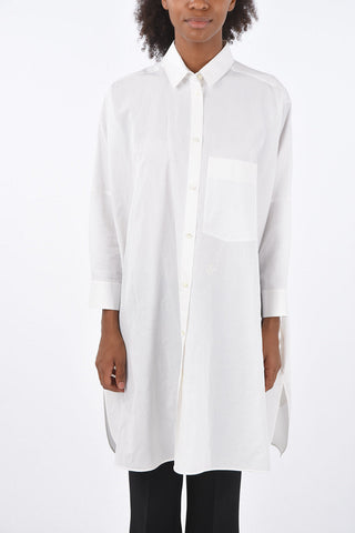 Camicia Oversized in Cotone Lino e Seta