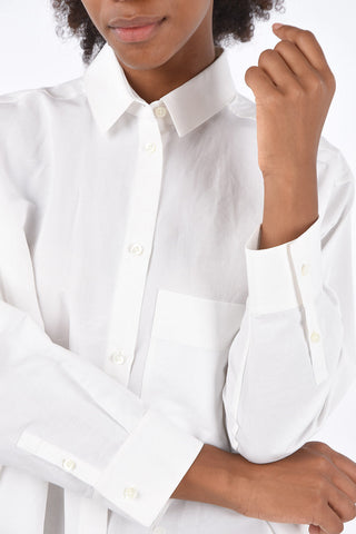 Camicia Oversized in Cotone Lino e Seta