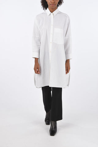 Camicia Oversized in Cotone Lino e Seta
