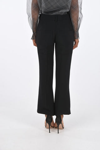 Hidden Closure High Waist Flare Pants