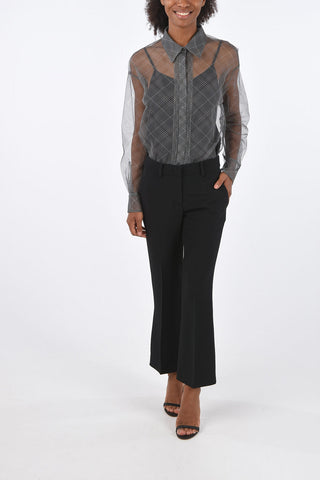 Hidden Closure High Waist Flare Pants