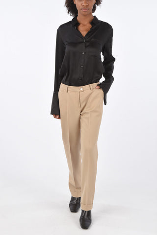 virgin wool cuffed hem TERRY trousers