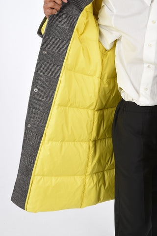 district check belted coat