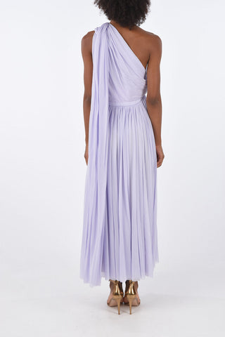 Draped One-Shoulder Midi Dress