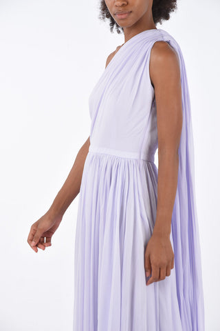 Draped One-Shoulder Midi Dress