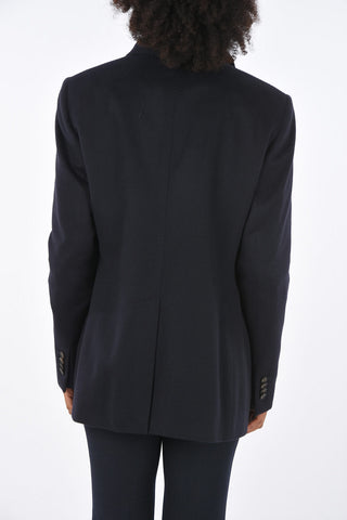 cashmere center vent notch lapel double-breasted blazer
