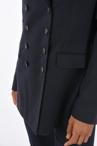 cashmere center vent notch lapel double-breasted blazer