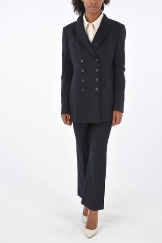 cashmere center vent notch lapel double-breasted blazer