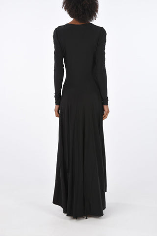Draped Neck-Line Asymmetrical Dress