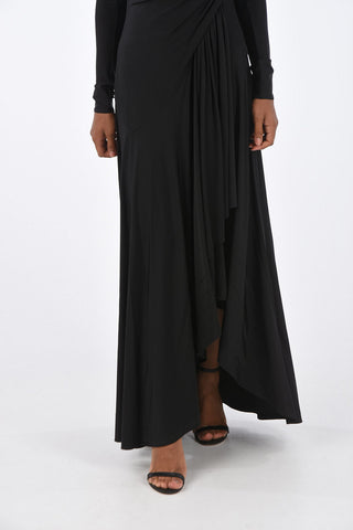 Draped Neck-Line Asymmetrical Dress