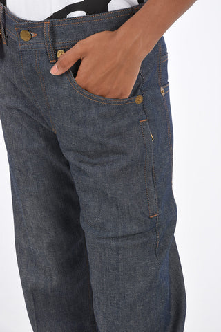Jeans Wide Fit con Applicazioni in Ecopelle