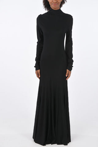 Long Sleeve Turtle-Neck Floor Dress