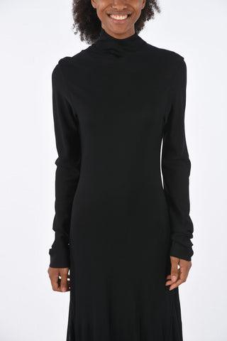 Long Sleeve Turtle-Neck Floor Dress