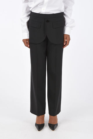 Unstructured Pocket Wide Leg Pants