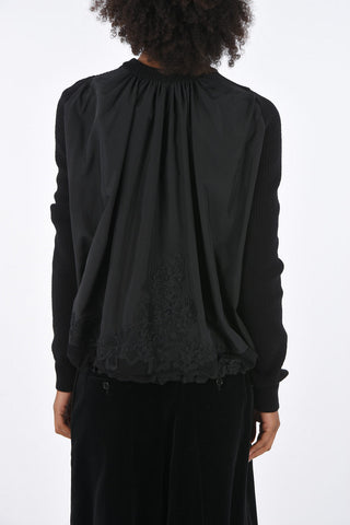 Crochet Virgin Wool Unstructured Drawstring Sweater