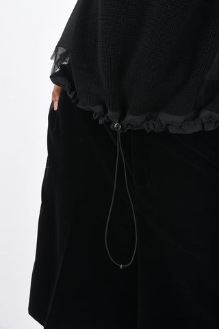 Crochet Virgin Wool Unstructured Drawstring Sweater