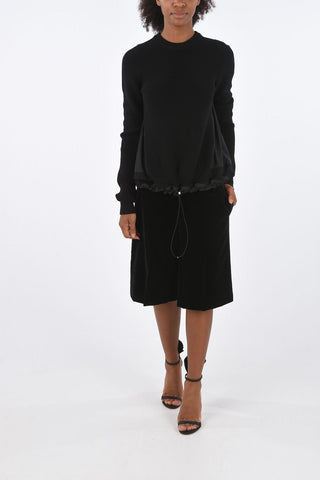 Crochet Virgin Wool Unstructured Drawstring Sweater