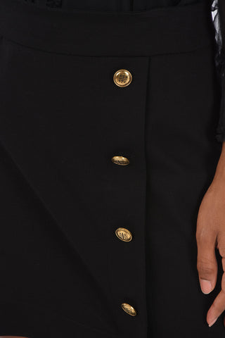 Jewel Button High Waist Skirt