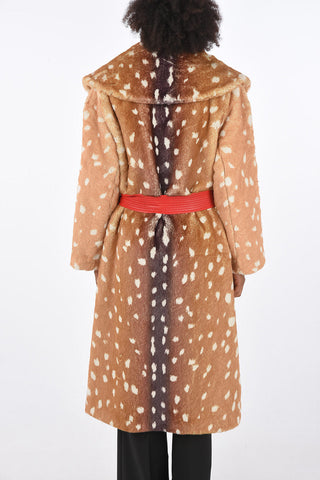 cappotto in ecopelliccia con cintura
