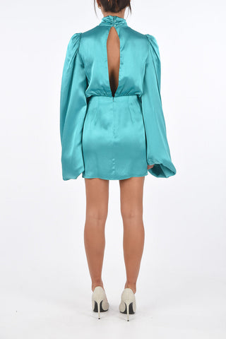turtle neck bishop sleeve dress