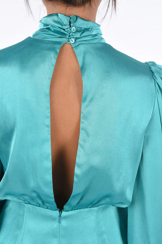 turtle neck bishop sleeve dress
