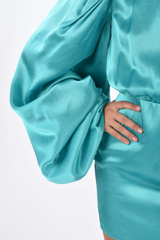 turtle neck bishop sleeve dress
