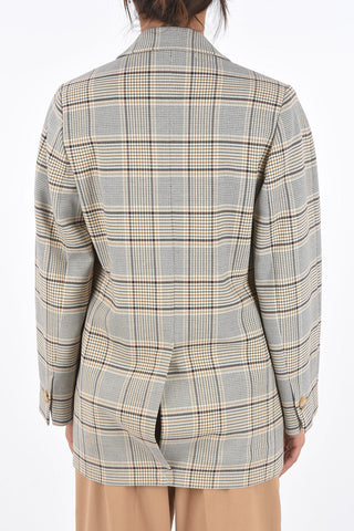 district check BRAIDA center vent double-breasted blazer