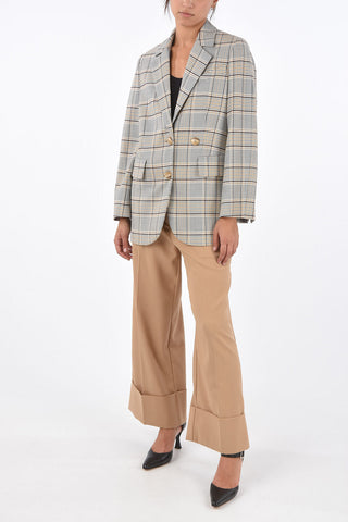 district check BRAIDA center vent double-breasted blazer
