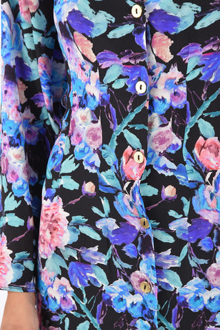 vestito midi stampa floreale in seta