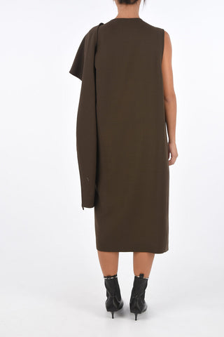 one shouder asymmetric MUFFER wrap dress