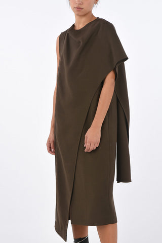 one shouder asymmetric MUFFER wrap dress