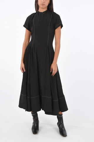 v-shape backline midi dress