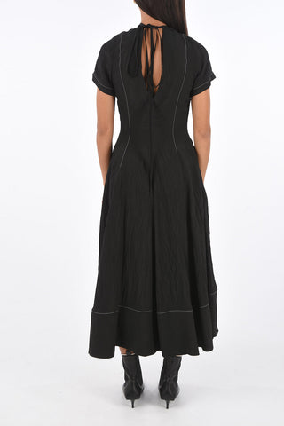v-shape backline midi dress