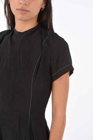 v-shape backline midi dress