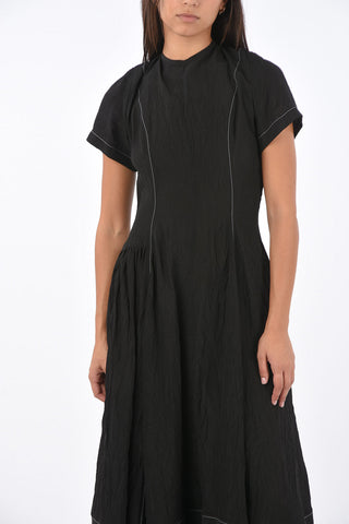 v-shape backline midi dress