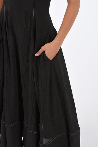 v-shape backline midi dress