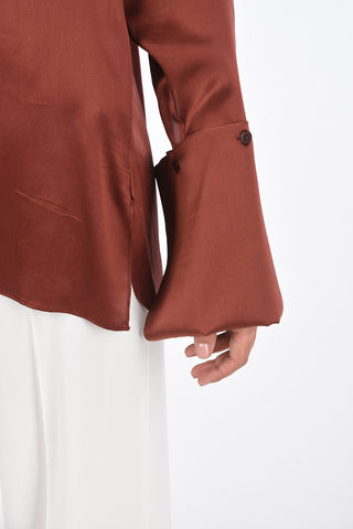 silk asymmetric blouse