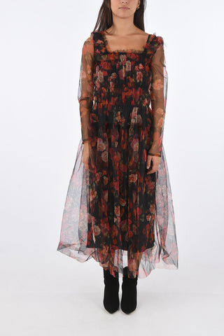 Tulle Roses-Printed KRISTA Midi Dress