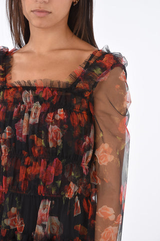 Tulle Roses-Printed KRISTA Midi Dress