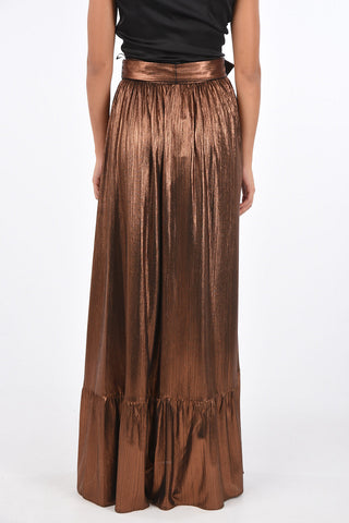 lurex split-front hem SERENE skirt with belt