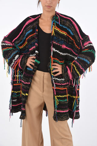 fringed cashmere cardigan