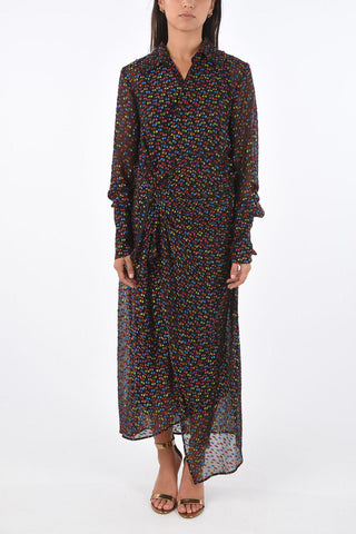 chemisier maxi in seta ricamato