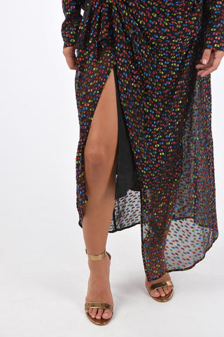chemisier maxi in seta ricamato